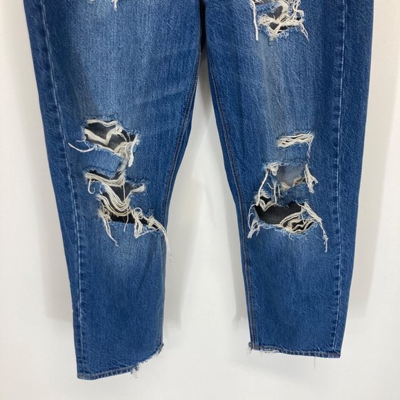 American Eagle 90's boyfriend distressed medium wash jeans 4 short - Picture 8 of 11